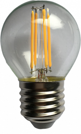 Becuri LED - Bec Filament Sferic E27, 2W=25W, 3000K, lumina calda