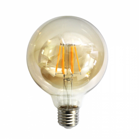 Becuri LED - Bec LED Filament Amber E27/4W/480LM/2500K G95