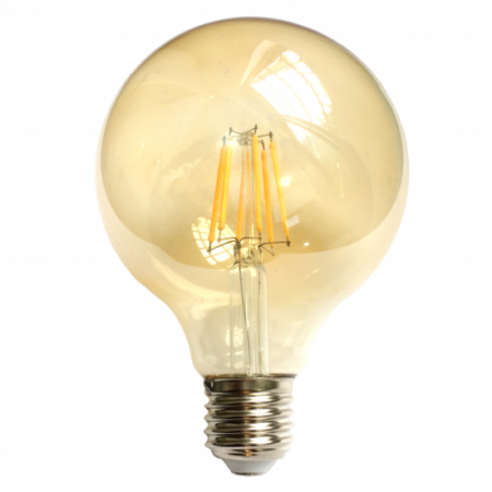 Becuri LED - Bec LED Filament Amber E27/8W/800LM/2500K G125