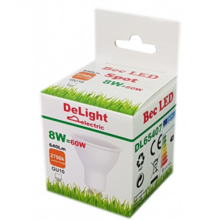 Bec Led GU10, model R50, 8W=60W, 2700K, lumina calda [2]