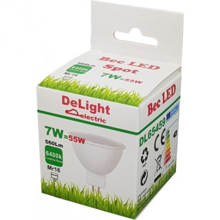 Bec Led MR16, model R50, 7W=55W, 6400K, lumina rece [1]