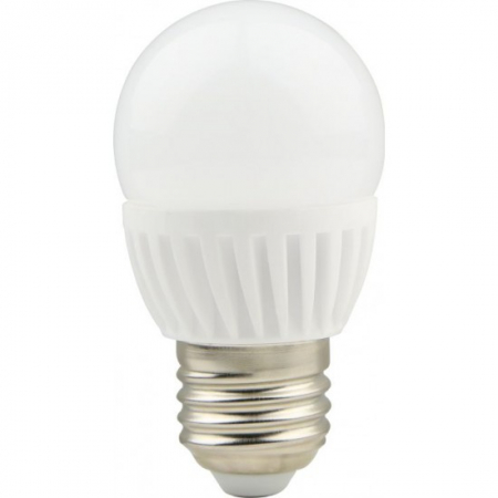 Becuri LED - Bec LED sferic cu baza din ceramica, model G45, 9W=75W, 2700K, lumina calda, dulie E27