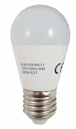Becuri LED - Bec Led Sferic E27, model G45, 8W=60W, 4100K, lumina neutra