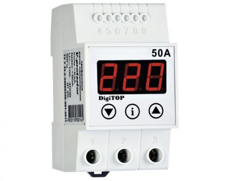 Relee Protectie - DIGITOP Releu protectie tensiune pe sina DIN 50A VP-50A 380155
