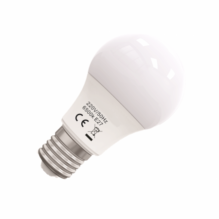 Surse Iluminat - Bec Led Eco E27, model glob A55, 9W, 6400K, lumina rece