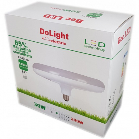 Bec Led E27 model UFO, 30W=200W, 6400K, lumina rece [1]