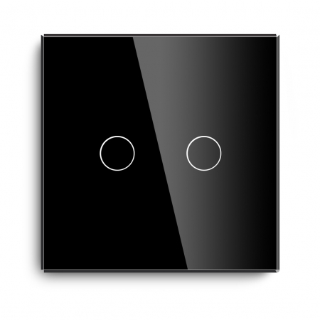 Intrerupator Touch - FATETA DE STICLA PT INTRERUPATOR TOUCH DUBLU NEGRU