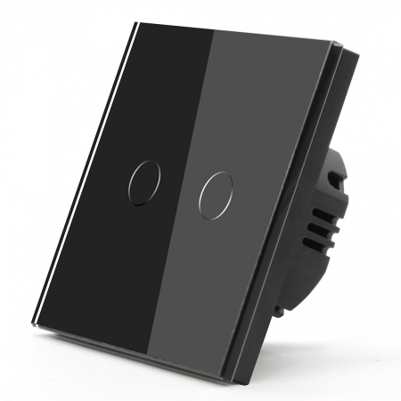 Intrerupator Touch - Intrerupator touch dublu, negru