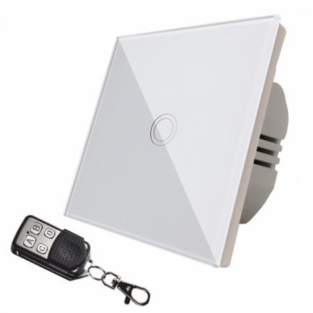 Prize si Intrerupatoare - Intrerupator touch simplu + telecomanda RF, alb
