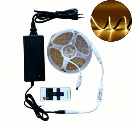 Profil Banda LED - Kit Banda LED COB cu Telecomanda 300LED/m 10W/m 3000K 12V -  lumina calda