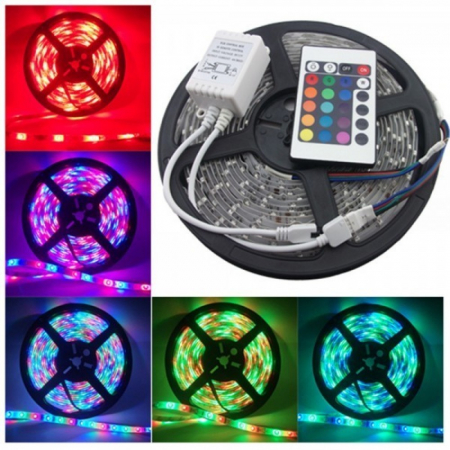 Profil Banda LED - Kit Banda LED RGB cu Telecomanda 60 LED/m 10W/m 12V