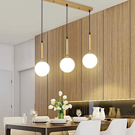 Lustre - Lustra Cu 3 Glob Alb Mat E27 Max 60w/Bec