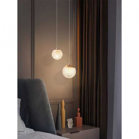 Lustre LED Suspendate - Lustra Cu Glob Cristal Moderna Nordic Pentru Dormitor
