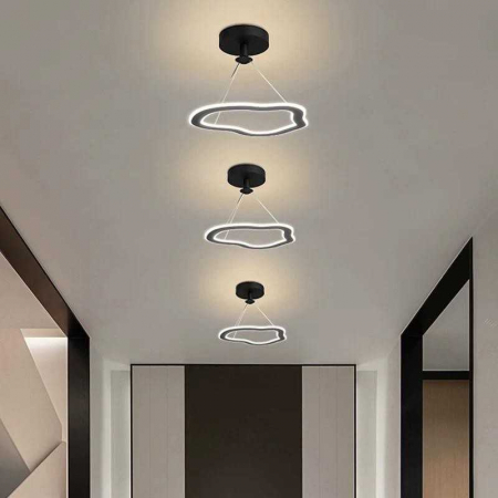 Lustre LED Suspendate - Lustra LED 27W Negru Cu 3 Functii Lumina Rece/Calda/Neutra