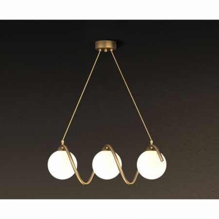Lustre LED Suspendate - Lustra LED 3 Glob Alb Mat Becurile Nu Sunt Incluse