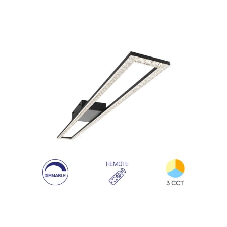 Lustre - LUSTRA LED 40W CRYSTAL-3IN1-telecomanda-DIM-NEGRU