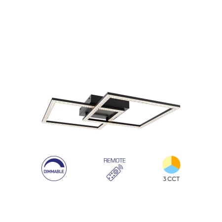 Lustre - LUSTRA LED 55W CRYSTAL-3IN1-telecomanda-DIM-NEGRU
