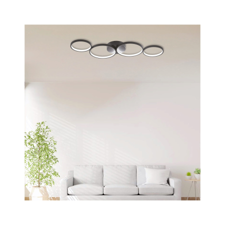 LUSTRA LED 60W NELA-SR1 RND telecomanda IP20 NEGRU [1]