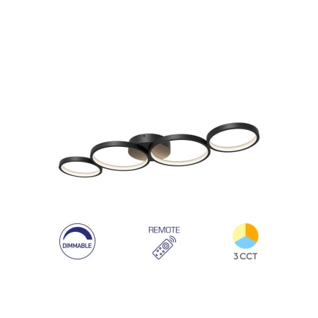 Lustre - LUSTRA LED 60W NELA-SR1 RND telecomanda IP20 NEGRU