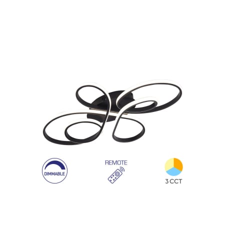 Lustre - LUSTRA LED 65W NELA-SR2 RND-Telecomanda-DIM IP20 NEGRU