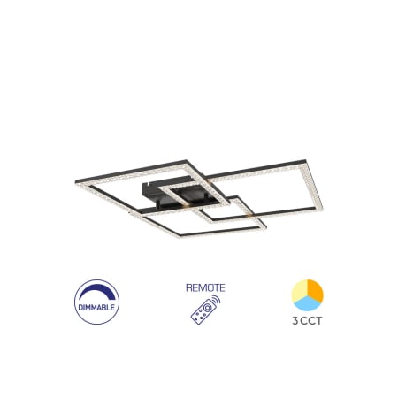 Lustre - LUSTRA LED 80W CRYSTAL-3IN1-telecomanda-DIM-NEGRU