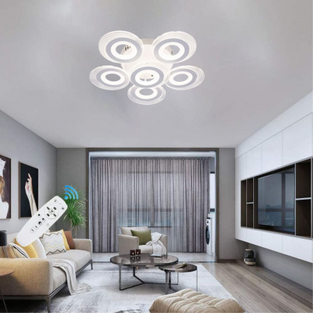 Lustre LED aplicate - LUSTRA LED  CERCURI 150W CU 6 BRATE 3 CULORI+IR 550x130mm