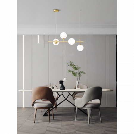 Lustre LED Suspendate - Lustra LED cu 4 Glob Alb Mat Becurile Nu Sunt Incluse