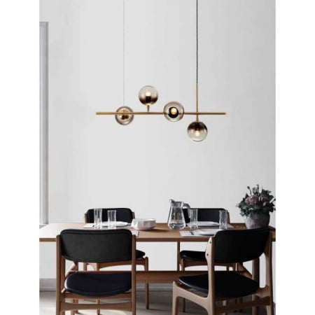 Lustre - Lustra LED cu 4 X e14 Sticla Chihlimbar Becurile Nu Sunt Incluse
