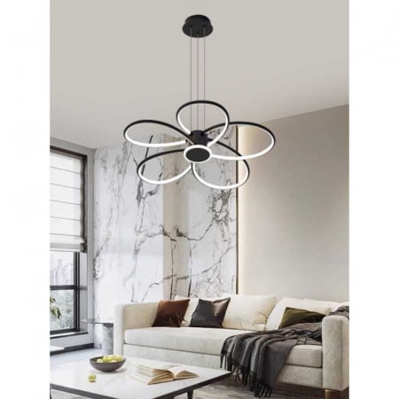 Lustre LED Suspendate - Lustra LED D70CM cu Telecomanda wifi 2.4G cu lumina/rece/calda/neutra intensitate reglabila