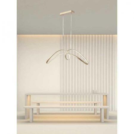 Lustre LED Suspendate - Lustra LED Gold Telecomanda wifi 2.4G lumina/rece/calda/neutra intensitate reglabila in stoc