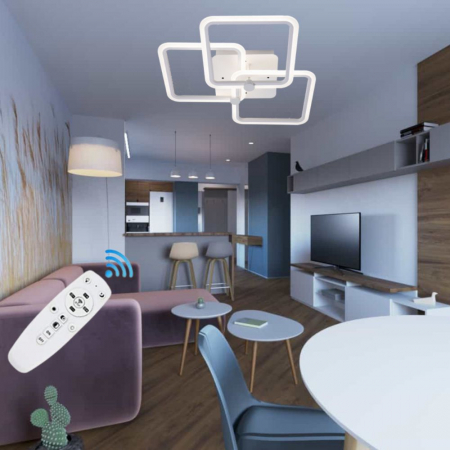 Lustre LED aplicate - LUSTRA LED LIVING 80W CU 3 BRATE 3 CULORI+IR  580x150mm