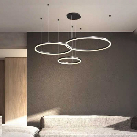 Lustre LED Suspendate - Lustra LED Maro 3cecuri 60cm+40cm+30cm cu Telecomanda wifi 2.4G lumina/rece/calda/neutra intensitate reglabila