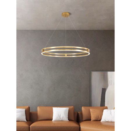 Lustre - Lustra LED Minimalist Ring Diametru 40cm cu Telecomanda wifi 2.4G Gold lumina/rece/calda/neutra intensitate reglabila