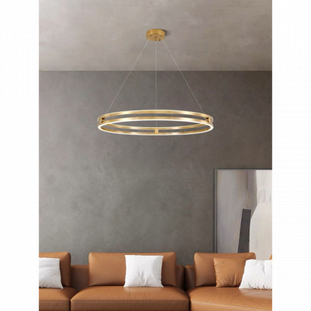 Lustra LED Minimalist Ring Diametru 40cm cu Telecomanda wifi 2.4G Gold lumina/rece/calda/neutra intensitate reglabila [0]