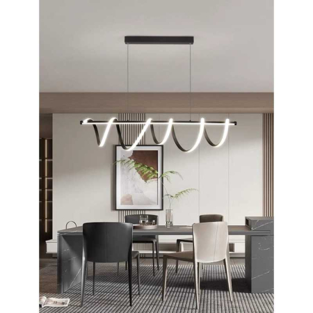 Lustre - Lustra LED Negru 94W cu Telecomanda lumina/rece/calda/neutra