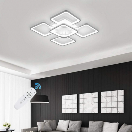 Lustre LED aplicate - LUSTRA LED PATRATE 104W CU 5 BRATE 3 CULORI+IR 610x90mm