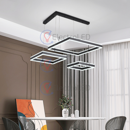 Lustra LED Tara Square 416W, negru, 3 faze de lumina [1]
