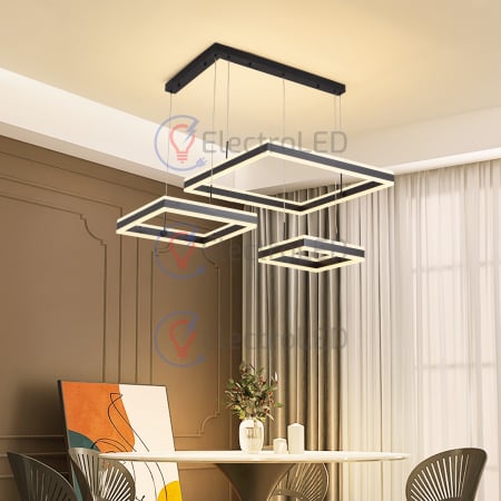Lustra LED Tara Square 416W, negru, 3 faze de lumina [3]