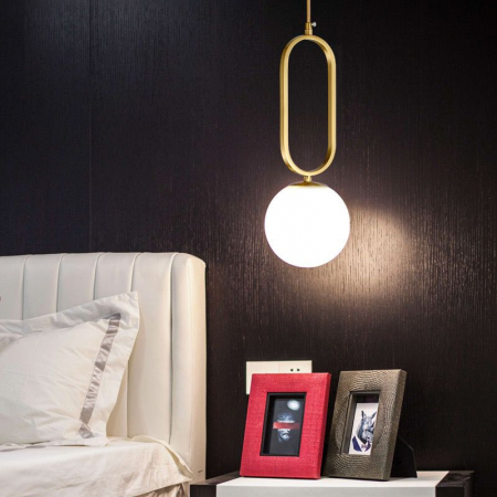 Lustre LED Suspendate - LUSTRA Nordic Luxury Glob Alb Corp Cupru E27 x 1