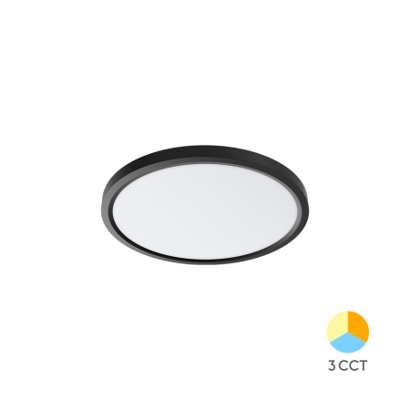 Aplice & Plafoniere - PLAFONIERA LED 20W 3IN1 IP20 NEGRU JADE RND SLR