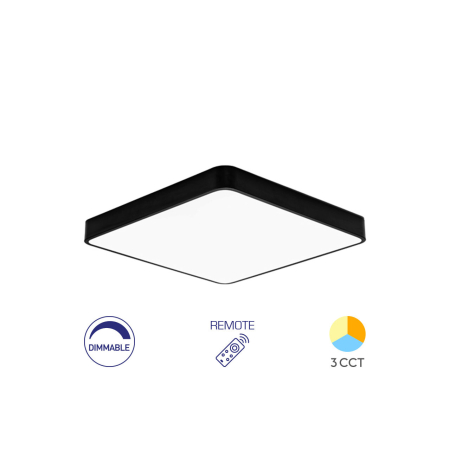Aplice & Plafoniere - PLAFONIERA LED 45W TELECOMANDA NEGRU BLADE SQR