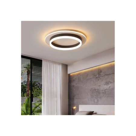 Aplice & Plafoniere - Plafoniera Negru 30W Rotunda Led Lumina Calda Neutra Rece