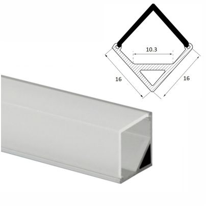 Profil Banda LED - Profil banda LED, montaj aplicat, aluminiu, 1m