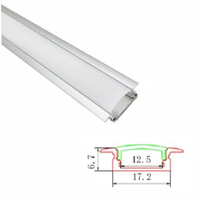 Surse Iluminat - Profil banda LED, plat, montaj incastrat, aluminu, 2 m