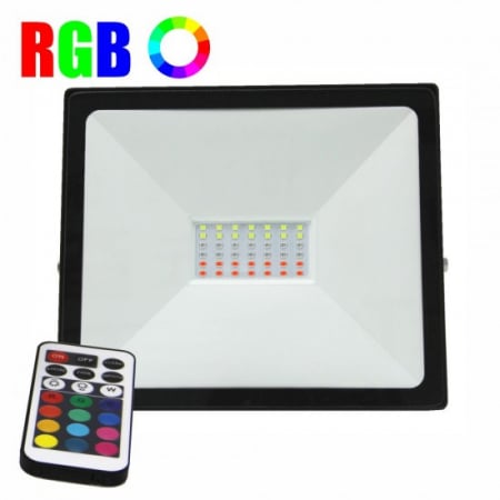 Proiectoare LED - Proiector LED RGB 16 culori, 50W, IP65, telecomanda IR inclusa