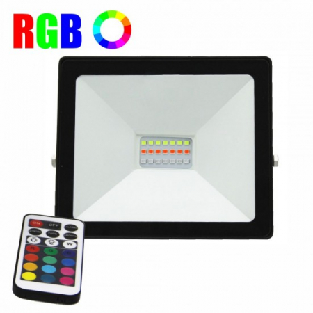 Proiectoare LED - Proiector LED RGB 16 culori, 20W, IP 65, telecomanda IR inclusa