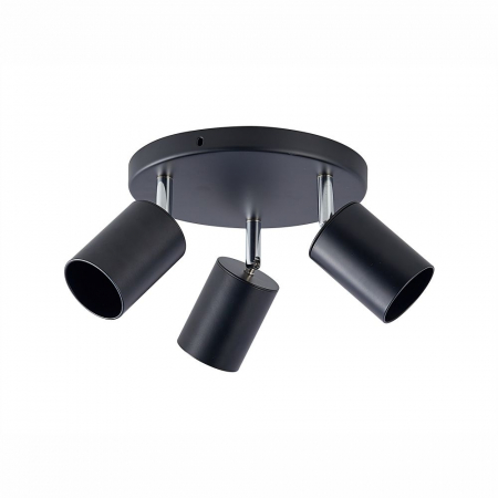 Spoturi LED - Spot Rotund Reglabil Negru 3 X GU10 200mm