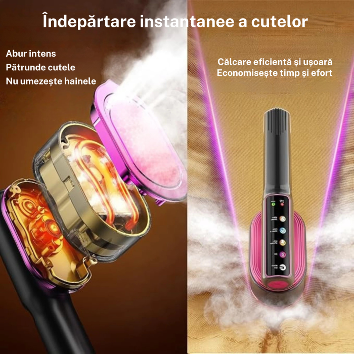 Aparat De Calcat Cu Abur 5 In 1, eGROW®, 1200W, 5 Moduri Reglabile, Afisaj LCD, Incalzire 15 Secunde, Vertical Si Orizontal, Functie Umeda/Uscata, Manusa Protectie Inclusa, Portabil Pentru Haine, Drap [5]