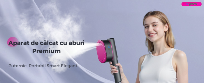 Aparat De Calcat Cu Abur 5 In 1, eGROW®, 1200W, 5 Moduri Reglabile, Afisaj LCD, Incalzire 15 Secunde, Vertical Si Orizontal, Functie Umeda/Uscata, Manusa Protectie Inclusa, Portabil Pentru Haine, Drap [12]