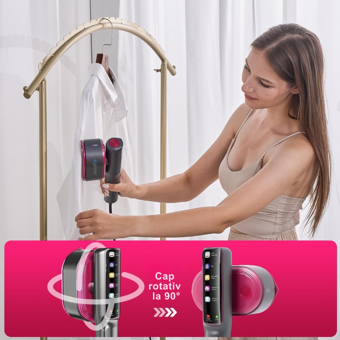 Aparat De Calcat Cu Abur 5 In 1, eGROW®, 1200W, 5 Moduri Reglabile, Afisaj LCD, Incalzire 15 Secunde, Vertical Si Orizontal, Functie Umeda/Uscata, Manusa Protectie Inclusa, Portabil Pentru Haine, Drap [5]